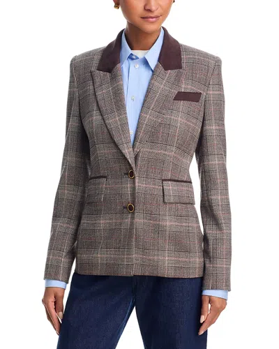 Generation Love Rosella Faux Suede Glen Plaid Suiting Blazer In Multi
