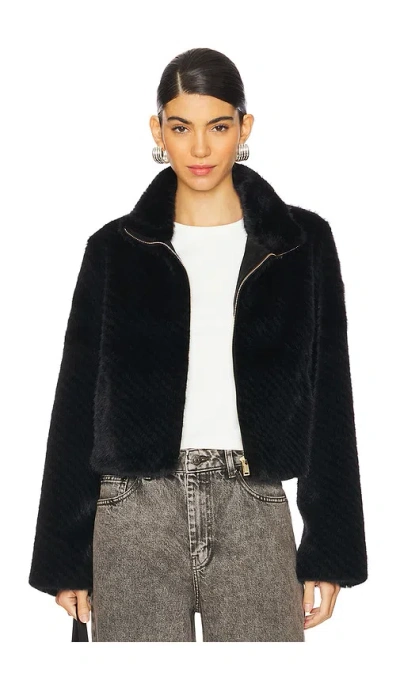 Generation Love Roxi Faux Fur Jacket In 블랙