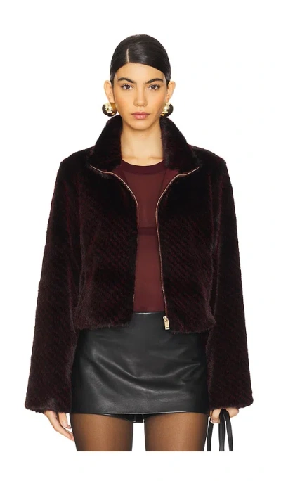 Generation Love Roxi Faux Fur Jacket In Wine