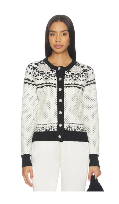 Generation Love Sade Fairisle Cardigan In Black  Ivory & Grey