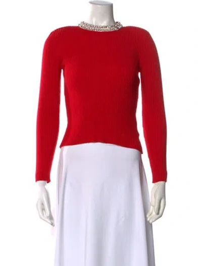 Pre-owned Generation Love Scoop Neck Long Sleeve Crop Top In Red