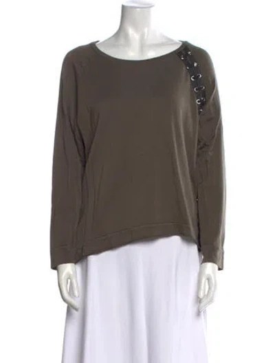 Pre-owned Generation Love Scoop Neck Long Sleeve Sweatshirt In Green