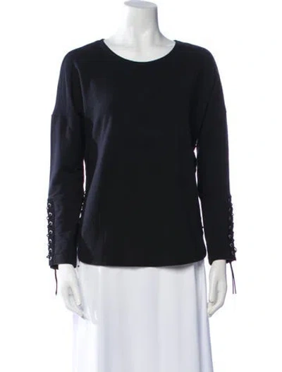 Pre-owned Generation Love Scoop Neck Long Sleeve Top In Black