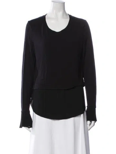 Pre-owned Generation Love Scoop Neck Long Sleeve Top In Black