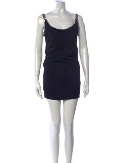 Pre-owned Generation Love Scoop Neck Mini Dress In Black