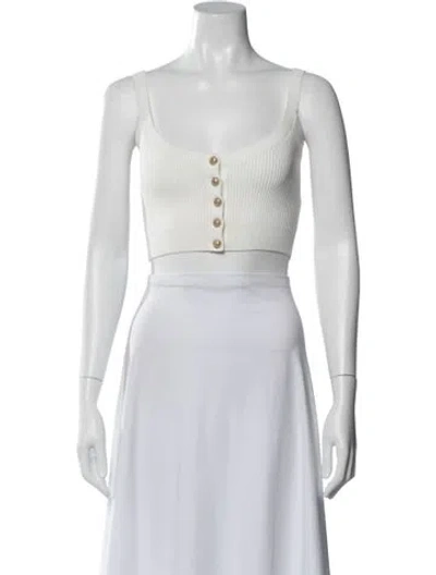 Pre-owned Generation Love Scoop Neck Sleeveless Crop Top In White