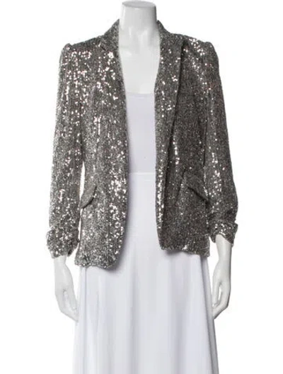 Pre-owned Generation Love Sequin Tweed Pattern Evening Jacket In Silver