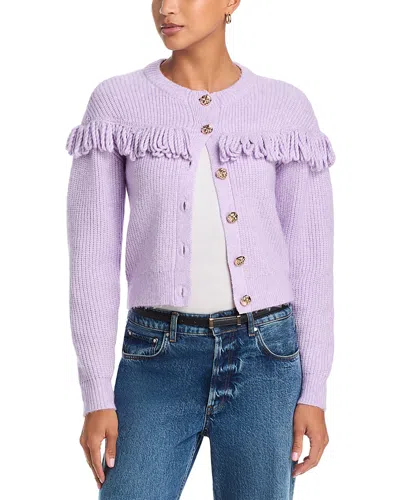Generation Love Shifra Crewneck Cardigan Sweater In Purple
