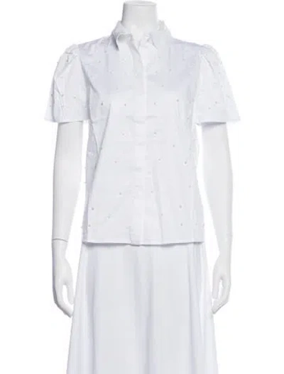 Pre-owned Generation Love Short Sleeve Button-up Top W/ Tags In White