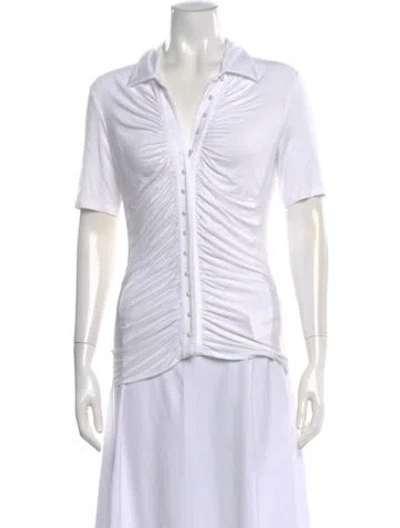 Pre-owned Generation Love Short Sleeve Button-up Top In White