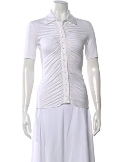 Pre-owned Generation Love Short Sleeve Button-up Top In White