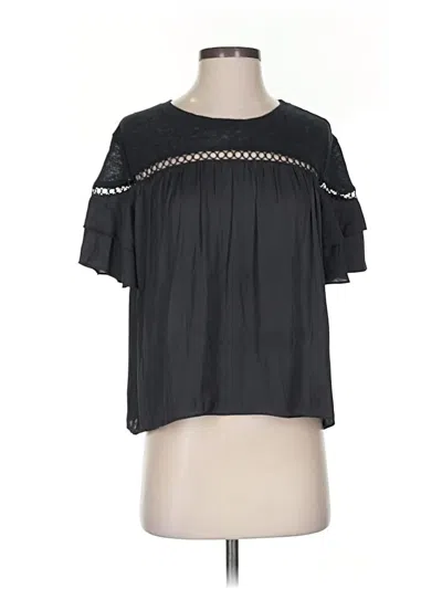 Pre-owned Generation Love Short Sleeve Top Black Keyhole Neckline Tops
