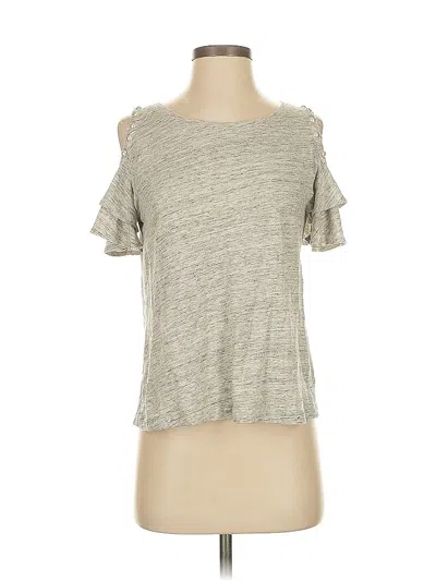Pre-owned Generation Love Short Sleeve Top Gray Cold Shoulder Neckline Tops