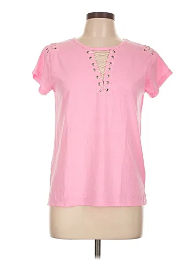 Pre-owned Generation Love Short Sleeve Top Pink Keyhole Neckline Tops