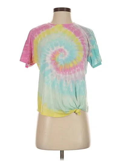 Pre-owned Generation Love Short Sleeve Top Pink Tie-dye Pattern Keyhole Neckline Tops