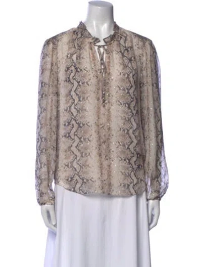 Pre-owned Generation Love Silk Animal Print Blouse