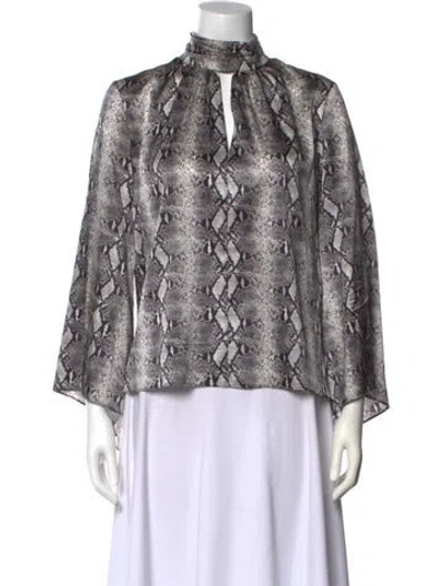 Pre-owned Generation Love Silk Animal Print Blouse In Neutral