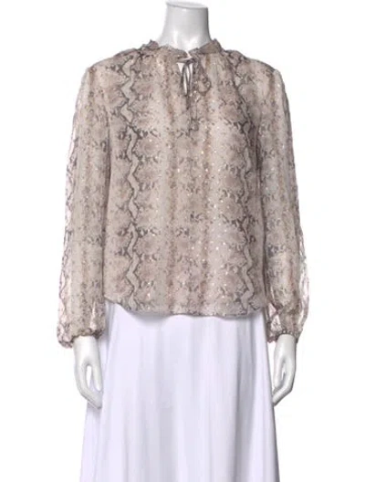 Pre-owned Generation Love Silk Animal Print Blouse W/ Tags In Multicolor