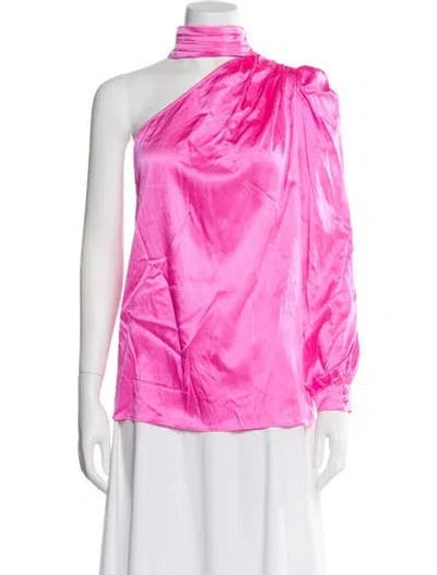 Pre-owned Generation Love Silk Asymmetrical Blouse W/ Tags In Pink