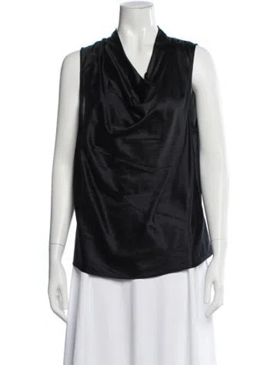 Pre-owned Generation Love Silk Cowl Neck Blouse In Black