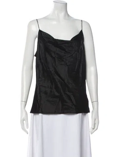 Pre-owned Generation Love Silk Cowl Neck Top In Black