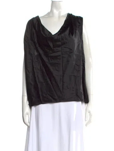 Pre-owned Generation Love Silk Cowl Neck Top In Black