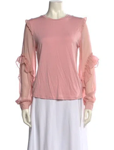 Pre-owned Generation Love Silk Crew Neck Blouse In Pink