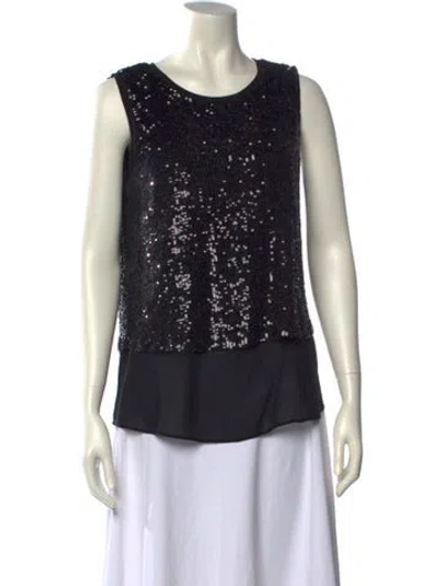 Pre-owned Generation Love Silk Crew Neck Top In Black