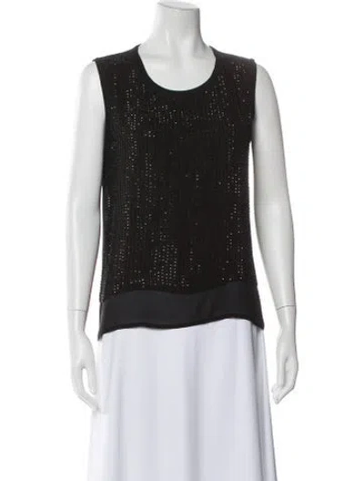 Pre-owned Generation Love Silk Crew Neck Top In Black