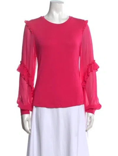 Pre-owned Generation Love Silk Crew Neck Top In Pink