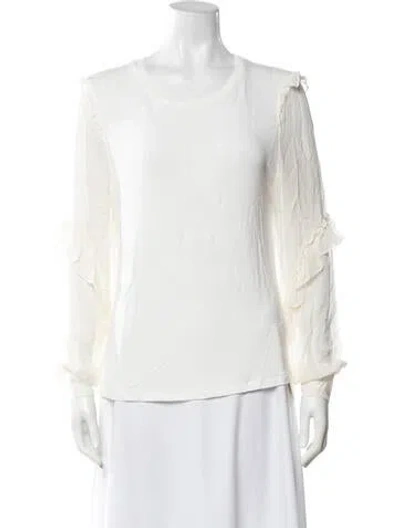 Pre-owned Generation Love Silk Crew Neck Top In White