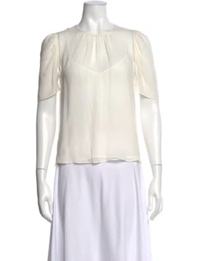 Pre-owned Generation Love Silk Crew Neck Top In White