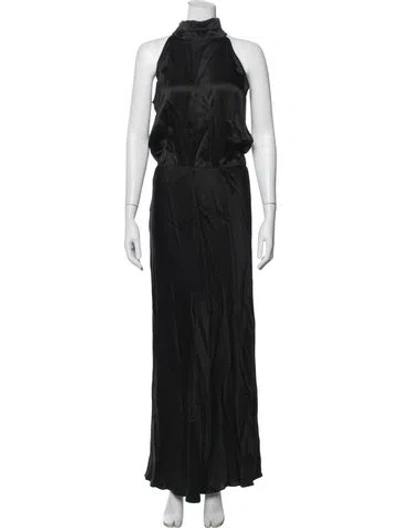 Pre-owned Generation Love Silk Long Dress In Black