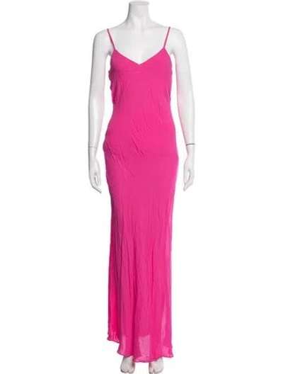 Pre-owned Generation Love Silk Long Dress In Pink