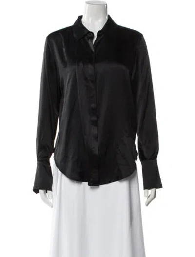 Pre-owned Generation Love Silk Long Sleeve Blouse In Gray