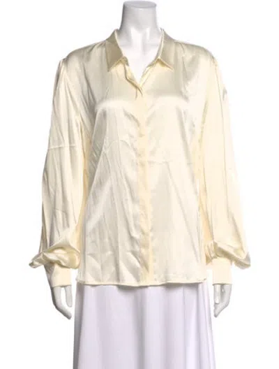 Pre-owned Generation Love Silk Long Sleeve Blouse In Neutrals