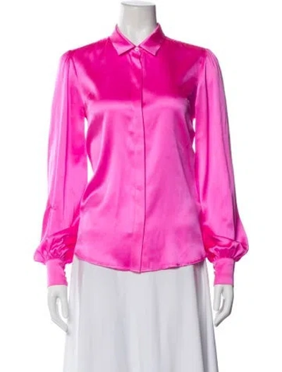 Pre-owned Generation Love Silk Long Sleeve Blouse In Pink