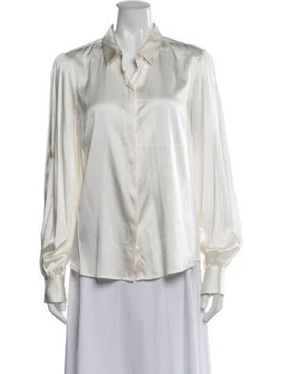Pre-owned Generation Love Silk Long Sleeve Blouse W/ Tags In White