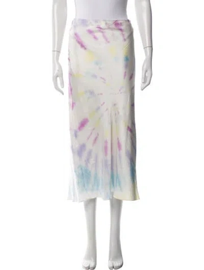 Pre-owned Generation Love Silk Midi Length Skirt In White