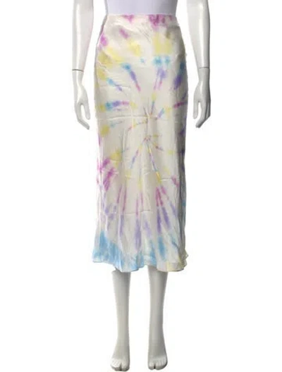 Pre-owned Generation Love Silk Midi Length Skirt In White