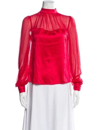 Pre-owned Generation Love Silk Mock Neck Blouse W/ Tags In Pink