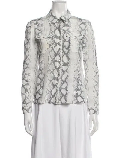 Pre-owned Generation Love Silk Mock Neck Sweater In Neutral