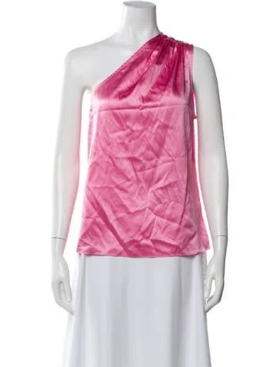 Pre-owned Generation Love Silk One-shoulder Top In Pink