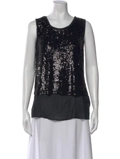 Pre-owned Generation Love Silk Patterned Top In Black