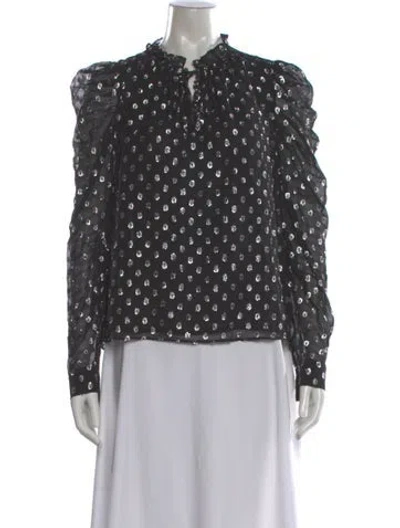 Pre-owned Generation Love Silk Printed Blouse In Gray