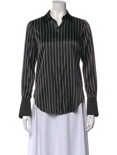 Pre-owned Generation Love Silk Striped Blouse In Black