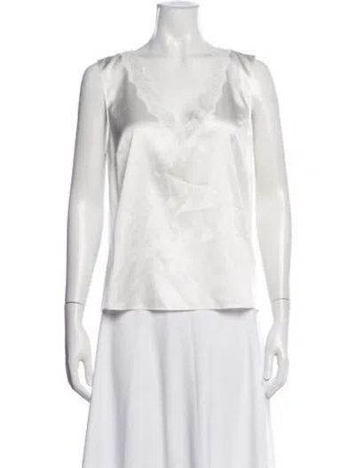Pre-owned Generation Love Silk V-neck Top In Neutrals