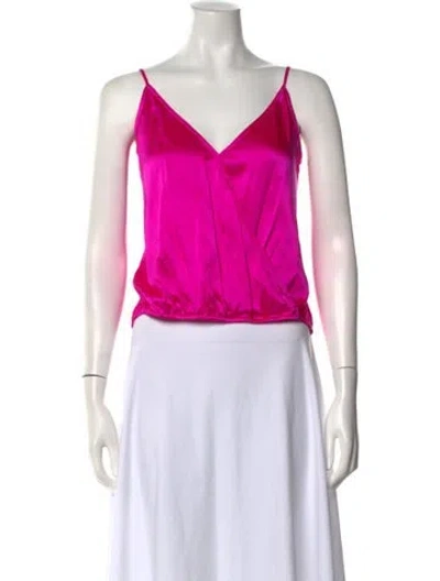 Pre-owned Generation Love Silk V-neck Top In Pink
