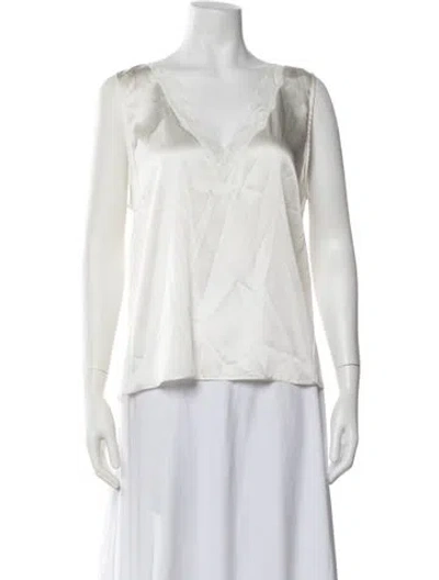 Pre-owned Generation Love Silk V-neck Top W/ Tags In White