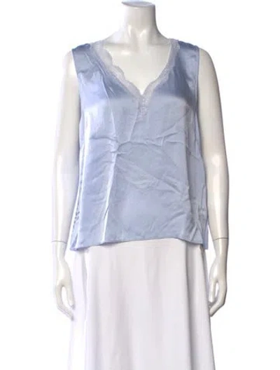 Pre-owned Generation Love Silk V-neck Top In White
